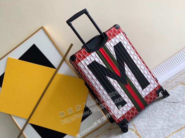 Rimowa拉杆箱 66661 Rimowa X Gucci聯名 日默瓦拉箱 行李箱 大M鋁鎂合金拉杆箱xzx1103